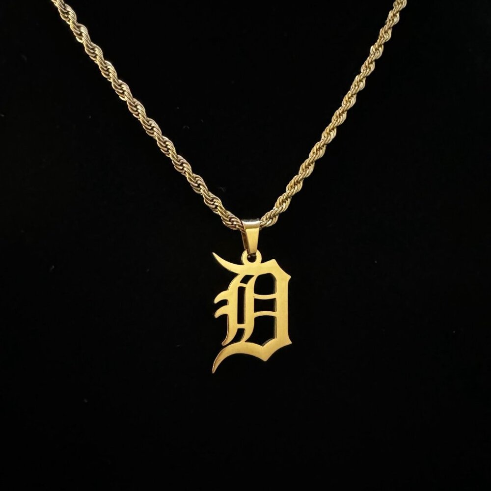 Detroit Tigers Necklace - 3mm Rope - 20" Gold Chain - MLB - Baseball - Easter